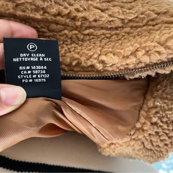 Bagatelle NEW faux shearling fuzzy teddy bear brown camel coat size medium - Picture 6 of 6